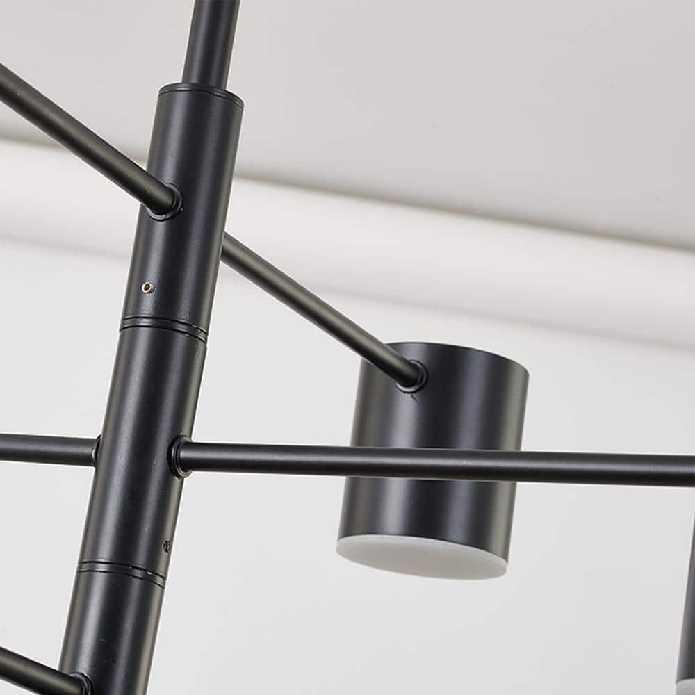 Modern Black Crystal 2-Tier Plug-in LED Chandelier, 40 in
