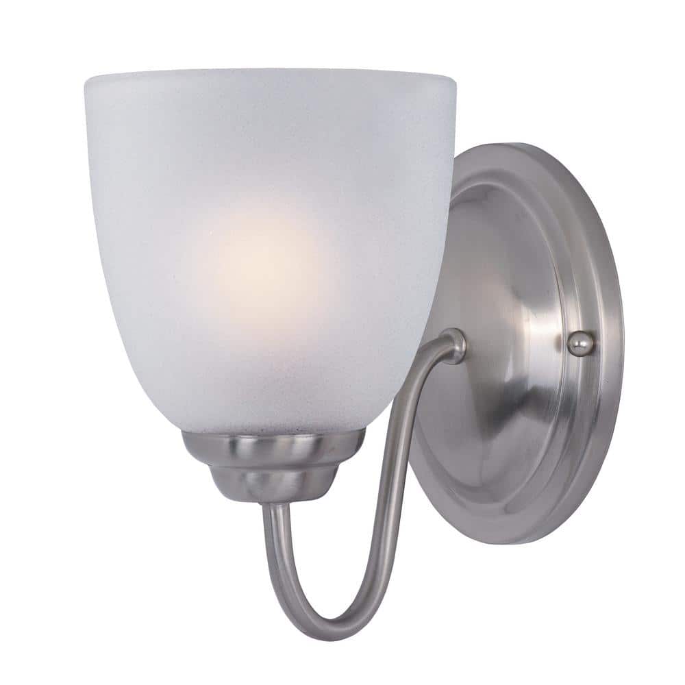 Maxim Lighting Stefan 1-Light Satin Nickel with Frosted Shade Wall