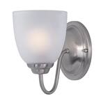 Stefan 1-Light Satin Nickel with Frosted Shade Wall Sconce