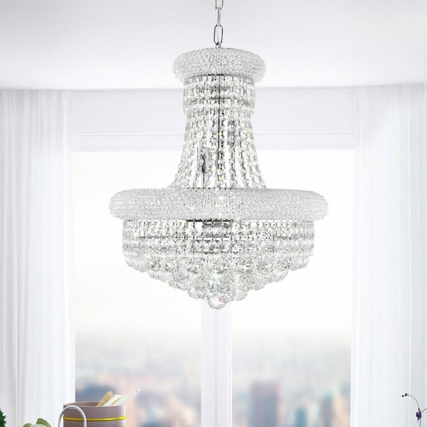Empire 8 Light Down Chandelier With Chrome Finish