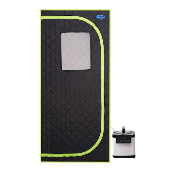 cadeninc 1-Person Black Steam Plus Type Full Body Portable Sauna Tent with Stainless Steel Pipes Connector, Easy to Install