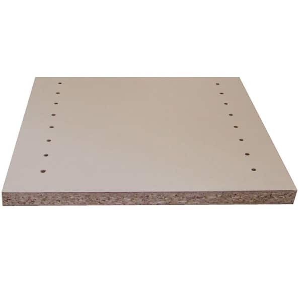 Unbranded White Melamine Drilled Wood Panel 14 in. D x 96 in. L