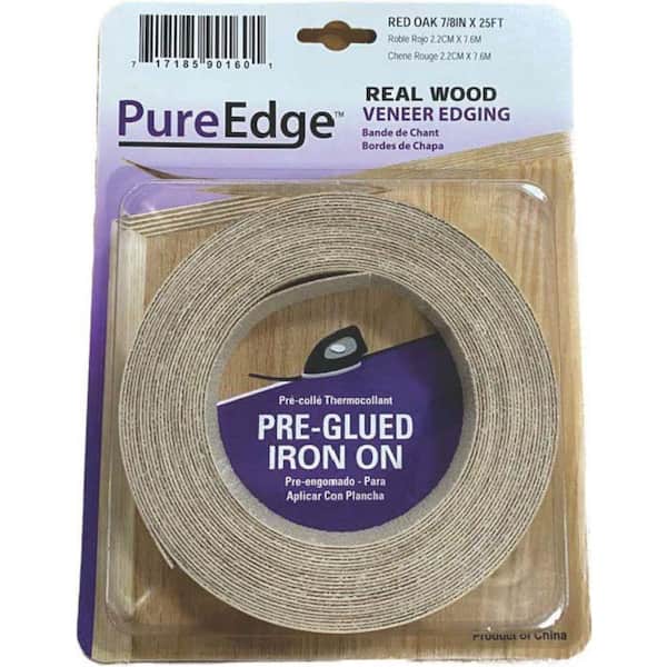 PureEdge 7/8 in. x 25 ft. Red Oak Real Wood Veneer Edgebanding with Hot Melt Adhesive