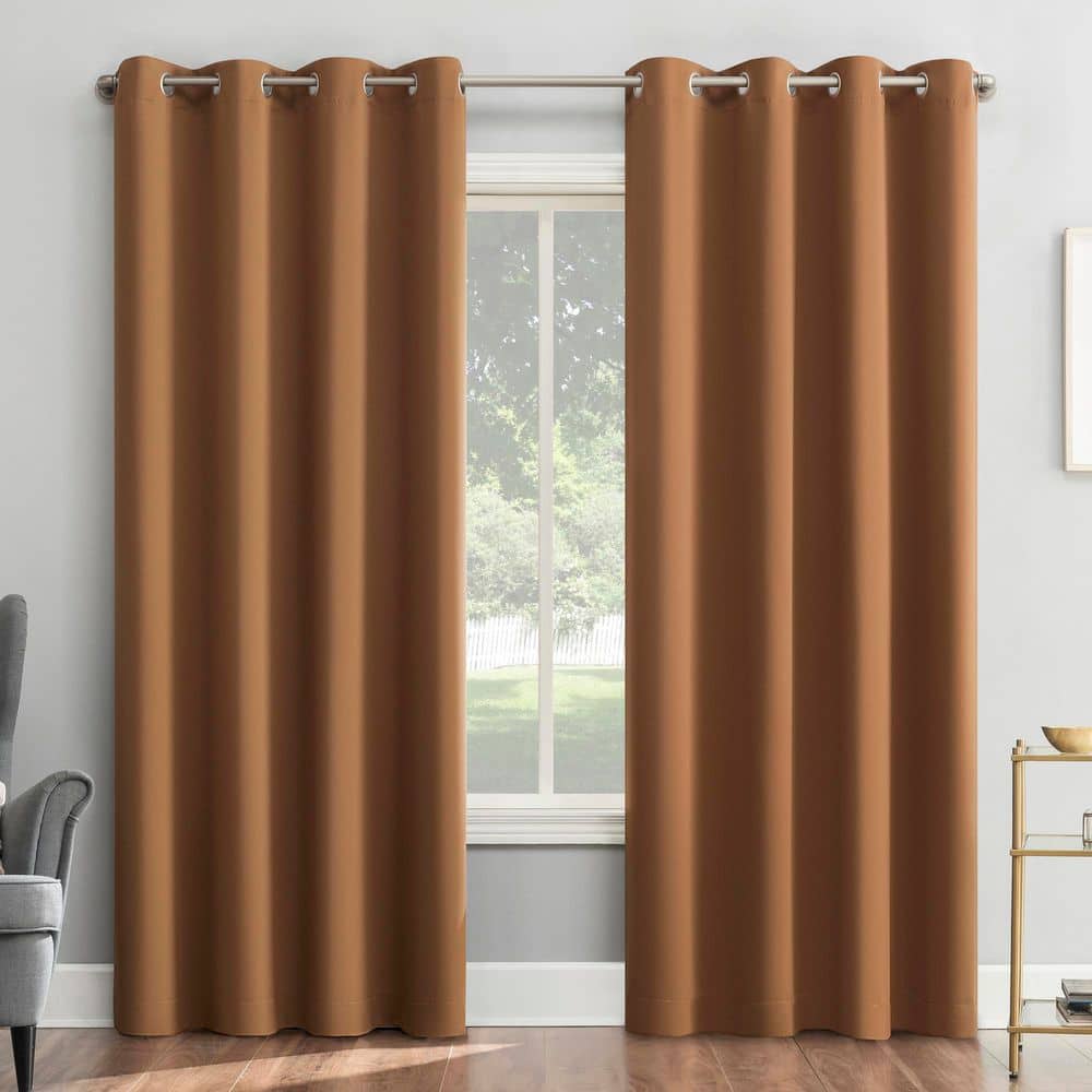 Saxon Energy Saving Sunbaked Brown Polyester 54 in. W x 95 in. L Grommet Blackout Curtain (Single Panel) price history on PriceWatchPro