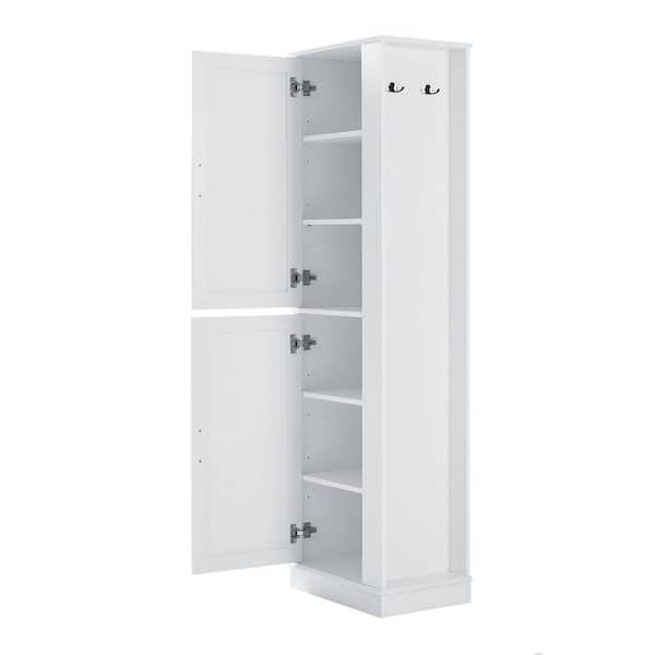 Harper & Bright Designs White 68 in. H Storage Cabinet with 2