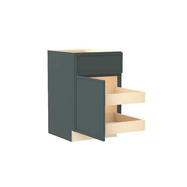 Home Decorators Collection Franklin 21 in. W x 24 in. D x 34.5 in. H Assembled Plywood Base Kitchen Cabinet in Verdant Green with 2ROT SoftClose LH