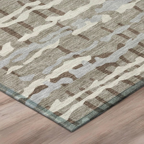 Chantille Machine Washable Indoor/Outdoor Abstract ACN2982 Flax 10 ft. x 14 ft. Area Rug