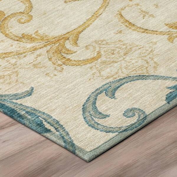 Chantille Machine Washable Indoor/Outdoor Abstract ACN3012 Ivory 2 ft. x 7 ft. Runner Rug