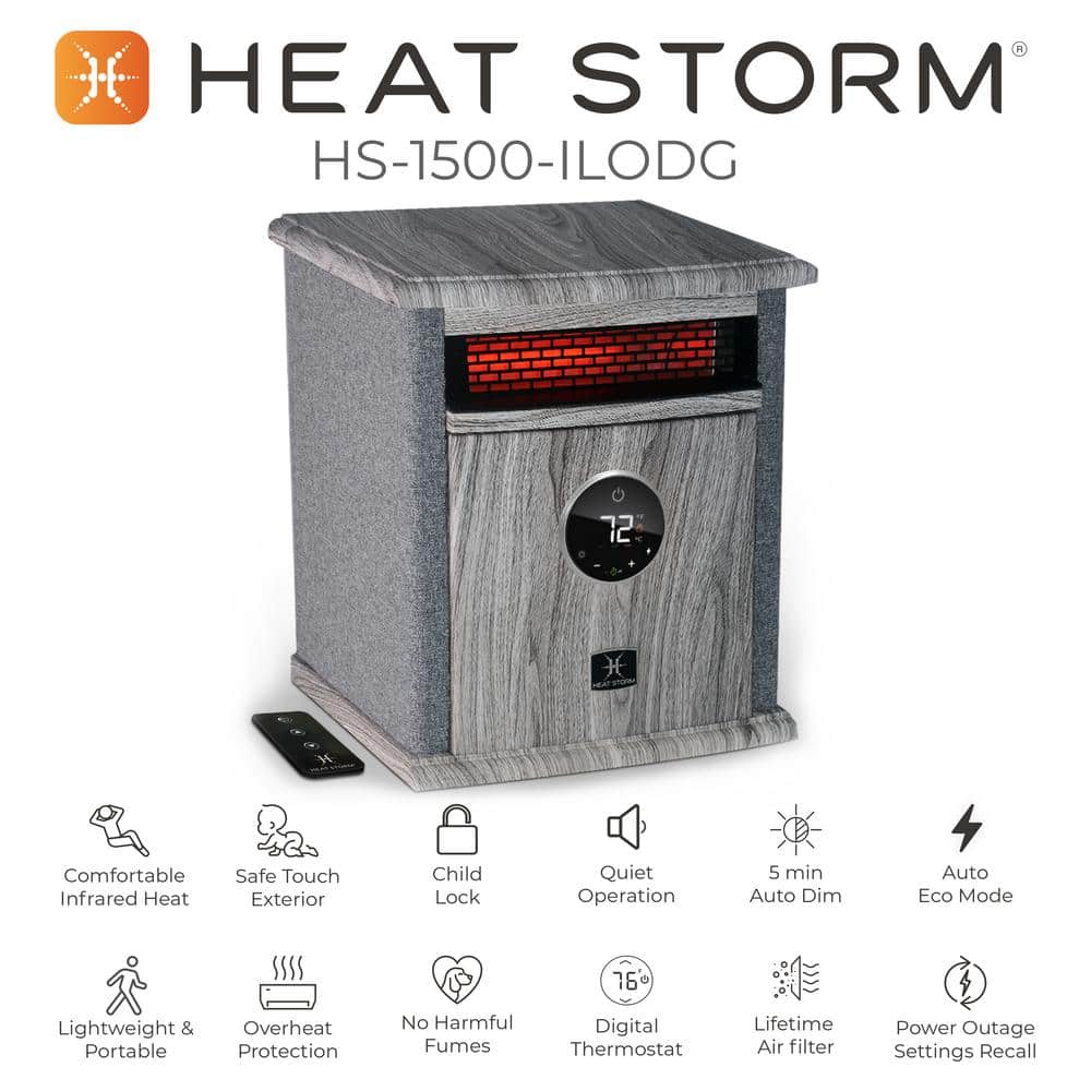 Gray Electric Infrared Convection Heater with Thermostat