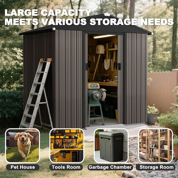 Nuu Garden 6 ft. x 4 ft. Metal Outdoor Backyard Garden Storage