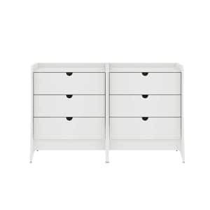 Coney Mid-Century Modern White 3-Drawer 27.55 in. Wide Dresser (Set of 2)