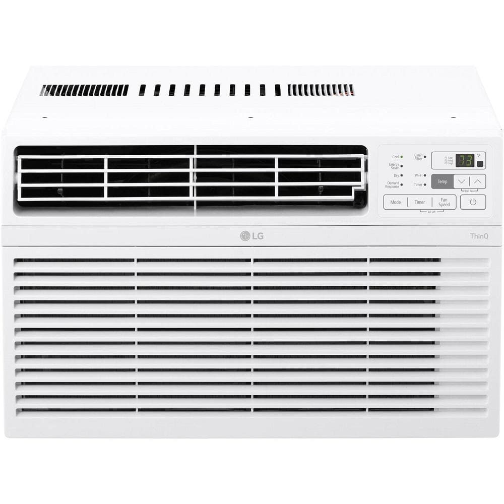 LG 8,000 BTU (DOE) 115 Volts Window Air Conditioner Cools 340 Sq. Ft. with Wi-Fi Control in White