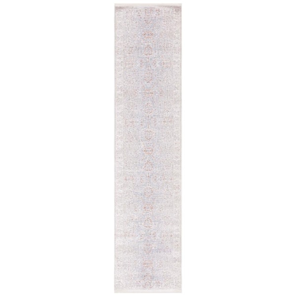Marmara Beige/Blue Rust Doormat 3 ft. x 4 ft. Abstract Border Area Rug