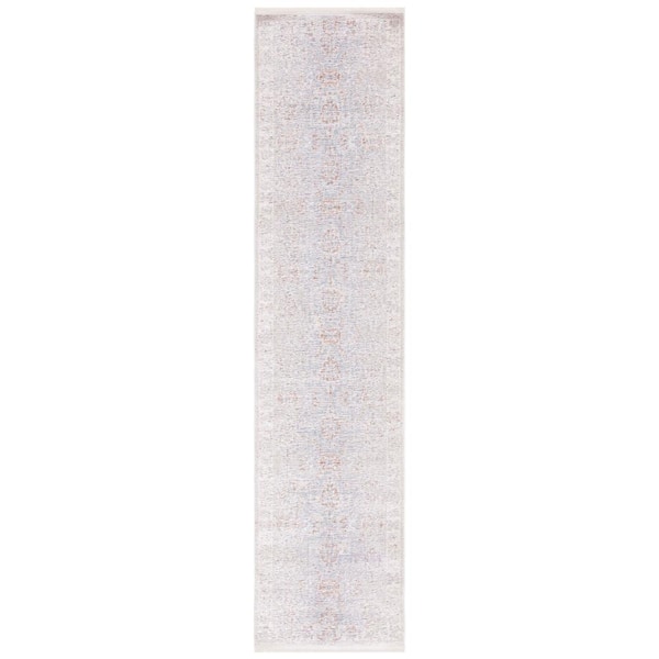 SAFAVIEH Marmara Beige/Blue Rust 2 ft. x 8 ft. Abstract Border Runner Rug