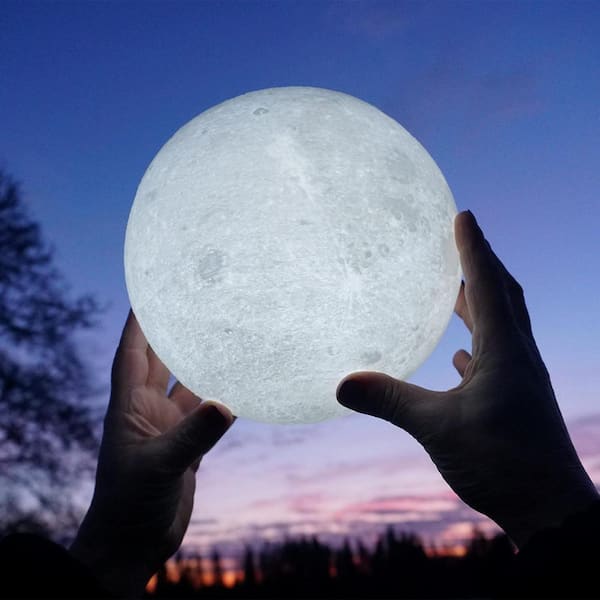 Colour Changing 3D Moon Lamp - USB Rechargeable Night Light with