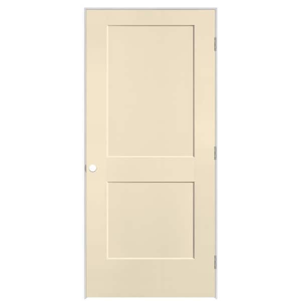 Masonite 36 in. x 80 in. 2-Panel Logan Left-Hand Solid Core Golden Haystack Molded Composite Single Prehung Interior Door