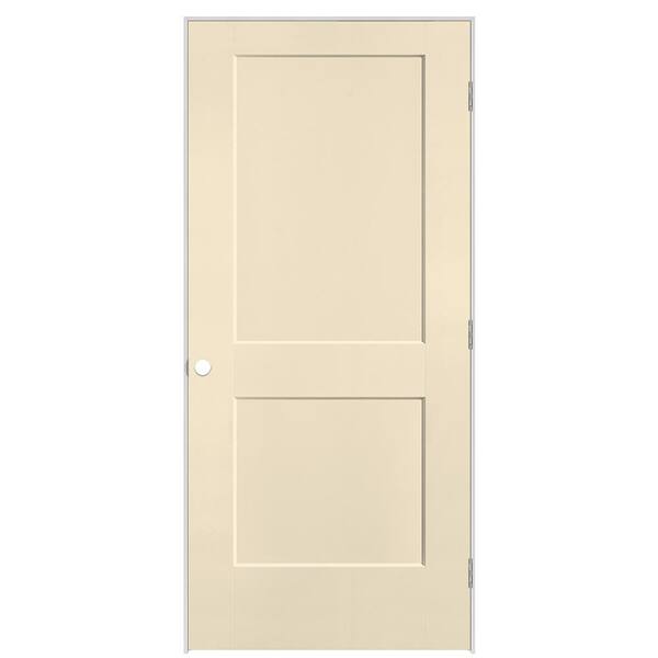 36 in. x 80 in. 2-Panel Logan Left-Hand Hollow Core Golden Haystack Molded Composite Single Prehung Interior Door