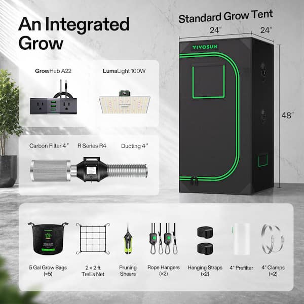 VIVOSUN 2 ft. x 2 ft. Indoor Grow Tent Kit with GrowHub WiFi