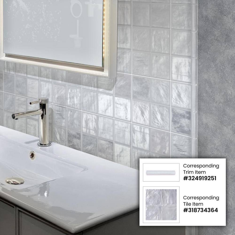 Apollo 4x4 Silver Ceramic Mosaic Wall Tile
