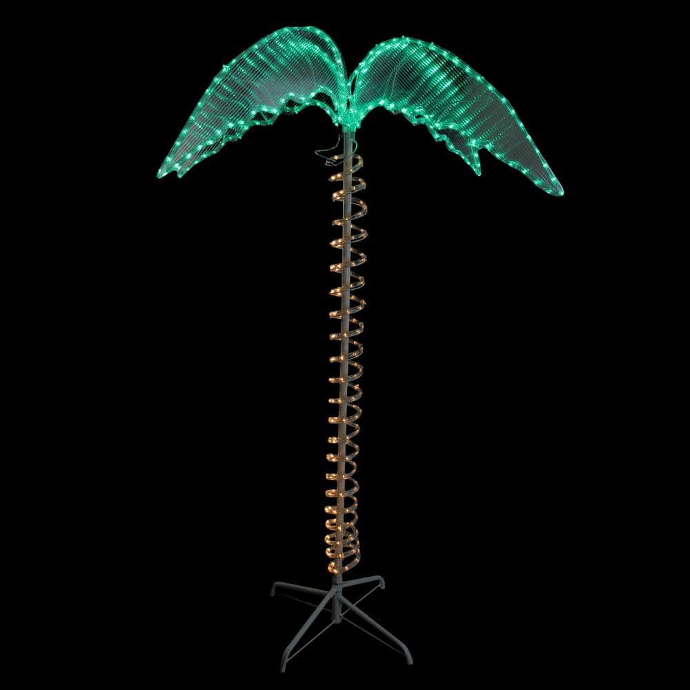 4.5 ft Green and Tan LED Palm Tree Rope Light Outdoor Decoration