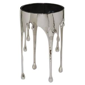 Silver Aluminum Contemporary Accent Table