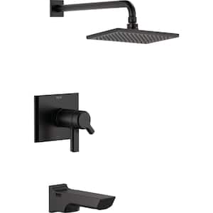 Pivotal TempAssure 1-Handle Wall-Mount Tub and Shower Trim Kit in Matte Black (Valve Not Included)