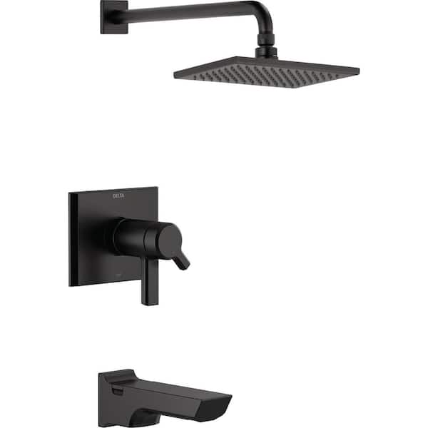 Delta Pivotal TempAssure 1-Handle Wall-Mount Tub and Shower Trim Kit in Matte Black (Valve Not Included)