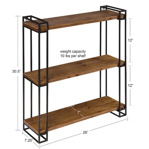 wood iron shelf 1500*1200*225〈ブラウン〉 Kate and Laurel Lintz 7 in. x 26 in. x 31 in. Rustic Brown Metal