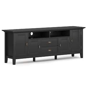 Redmond Solid Wood 72 in. Wide Transitional TV Media Stand in Black for TVs up to 80 in.