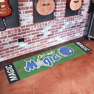 NBA Retro Orlando Magic Green 2 ft. x 6 ft. Putting Green Mat Area Rug