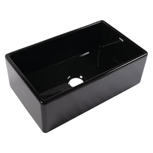 Bradstreet II Farmhouse/Apron-Front Fireclay 30 in. Single Bowl Kitchen Sink in Tea Kettle Gloss Black