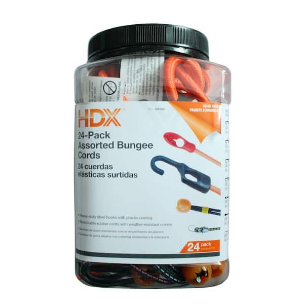 HDX Assorted Length Bungee Cords (24-Pack)