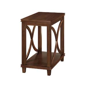 17.7 in. Rustic Brown Square Wood Side Table, Small Space End Table, Modern Night Stand with Storage Shelve (2-Tier)