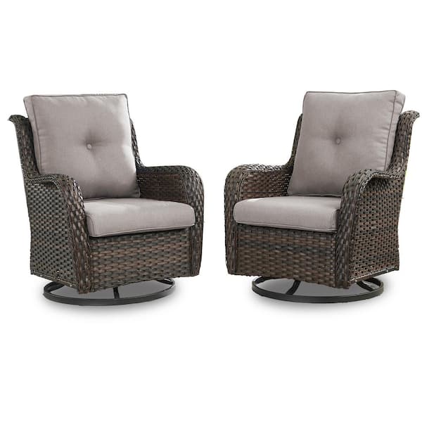 Gymojoy Carolina Brown Wicker Outdoor Rocking Chair with Gymojoy Carolina Brown Wicker Outdoor Rocking Chair with