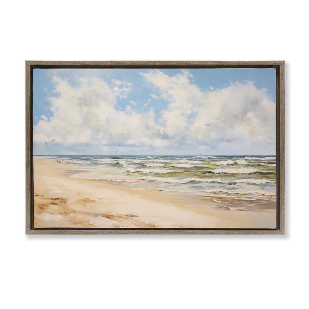 Stupell Industries Cloudy Summer Beach by LSR Design Studio Brown ...