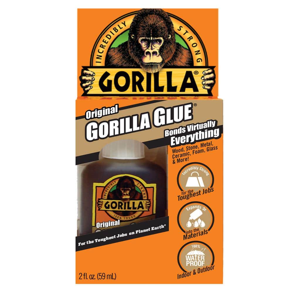 Gorilla Glue Brand White Waterproof Polyurethane Glue, 2 Ounce Bottle 