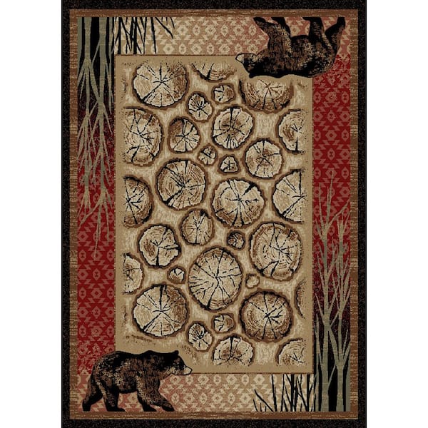 Mayberry Rug American Destination Red Creek Lodge Multi 8 ft. x 10 ft. Woven Abstract Polypropylene Rectangle Area Rug
