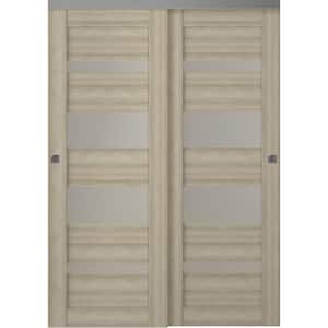 Mirella 36 in. x 80 in. Shambor Finished Wood Composite Bypass Sliding Door