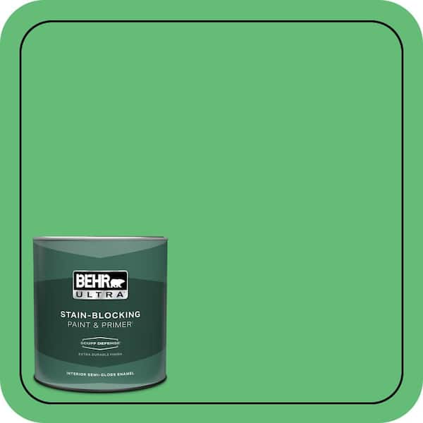 BEHR ULTRA 1 qt. #450B-5 Lady Luck Extra Durable Semi-Gloss Enamel Interior Paint & Primer