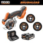 18V SubCompact Brushless Cordless 3 in. Multi-Material Saw Kit with (6) Cutting Wheels, 2.0 Ah Battery, and 18V Charger