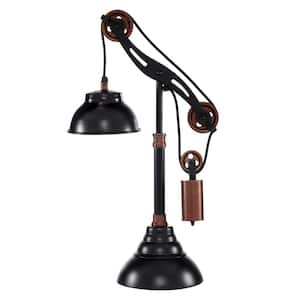 24 in. Black Metal Pulley Task and Reading Desk Lamp