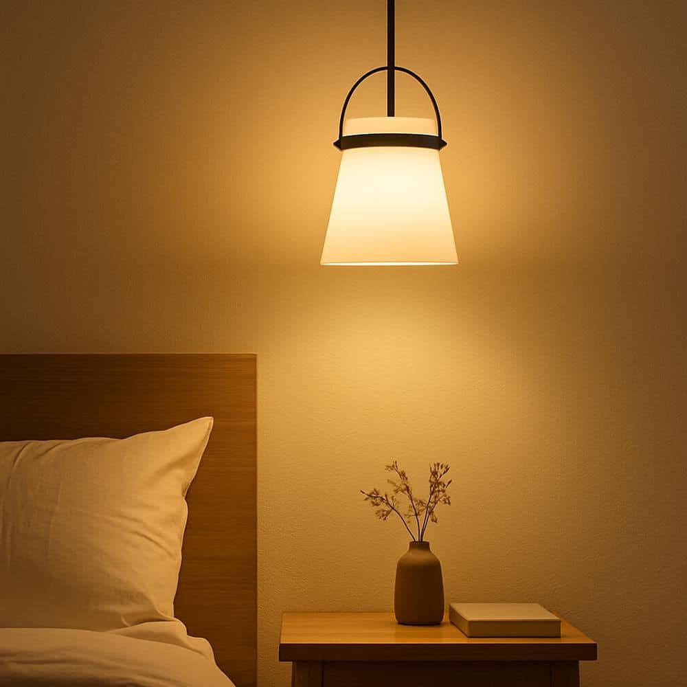 LARK Tori Convertible Black + Cased Opal Glass Pendant Light
