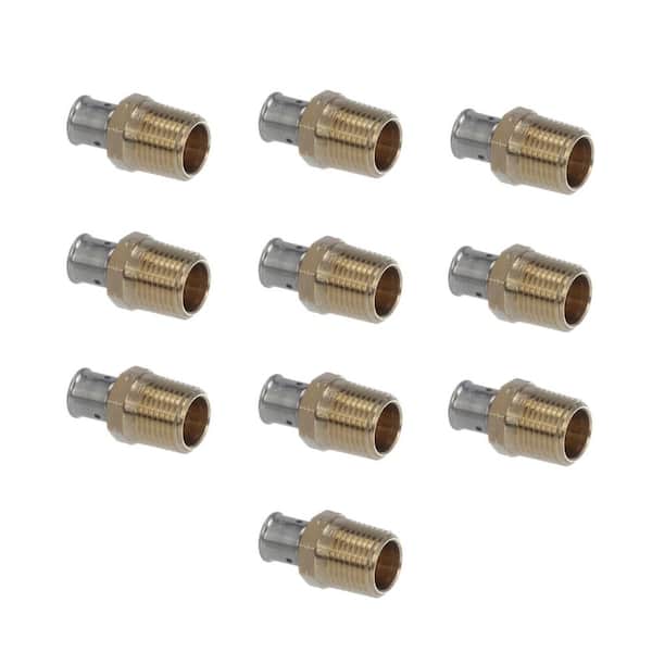 Viega PureFlow 3/8 in. Press x 1/2 in. MPT Zero Lead Bronze Adapter (10-pack)