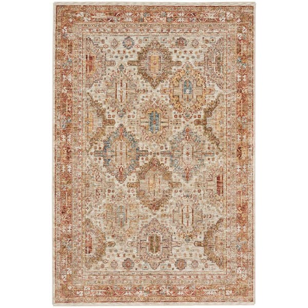 Nourison Sahar Ivory/Multi 4 ft. x 6 ft. Floral Vintage Traditional Area Rug