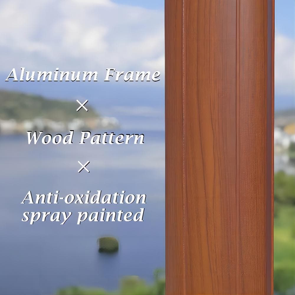 Navy Blue 11' Square Cantilever Patio Umbrella with Wood Grain Frame