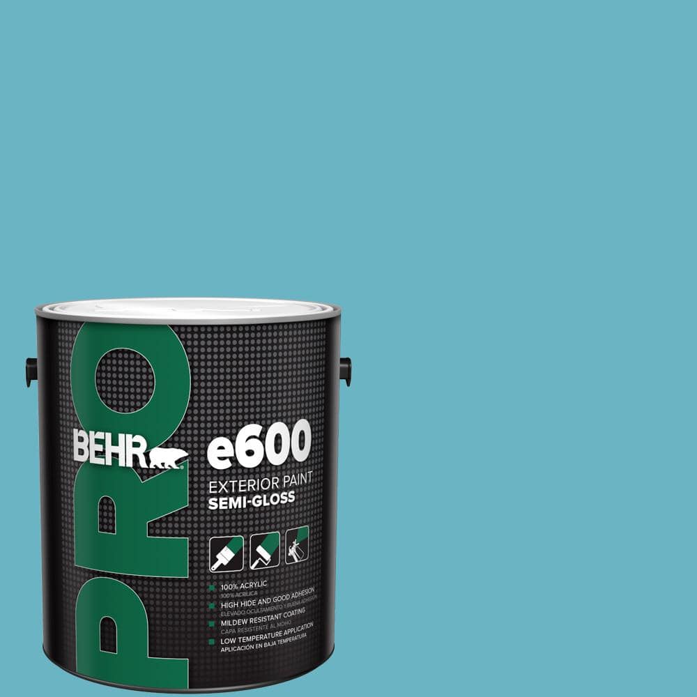 BEHR PRO 1 gal. #530D-5 Riverside Blue Semi-Gloss Exterior Paint ...