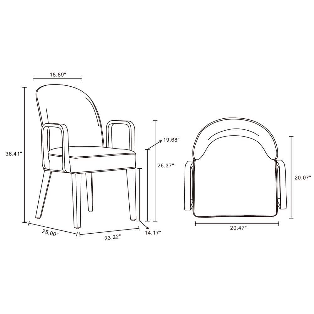 Hillman Light Gray Faux Leather Upholstered Arm Chair Set with Wood Frame