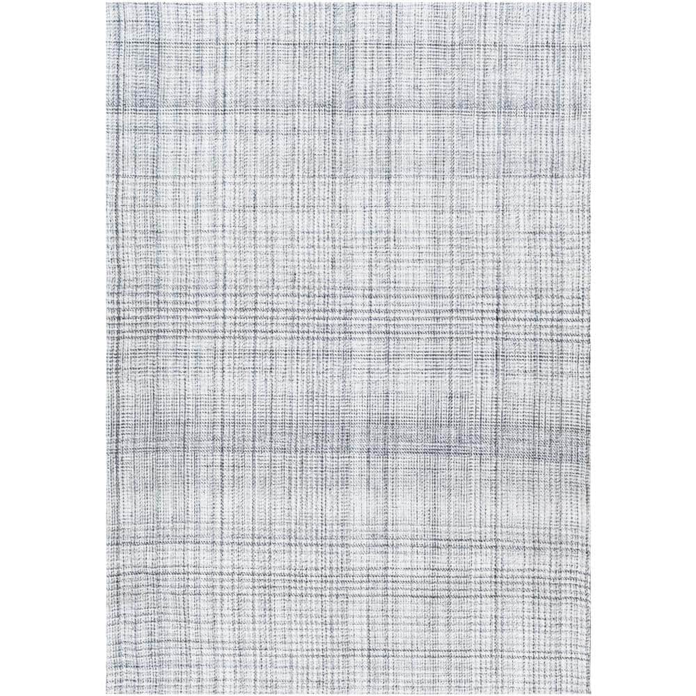 Sammy Slate Plaid Hand-Woven Black and Gray Wool Rug
