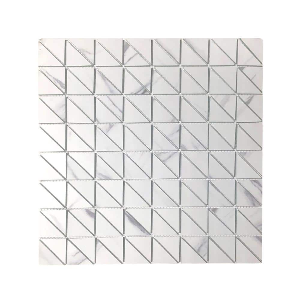 Nature Carrara White 12 in. x 12 in. Triangle Square Glass Mosaic Wall Tile (10 Sq. Ft./Case) price history on PriceWatchPro