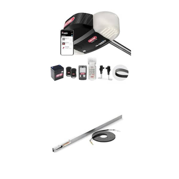 SilentMax LED Connect Quiet Belt Drive Smart Garage Door Opener with Battery Backup, Wi-Fi and 8 ft. Rail Extension Kit